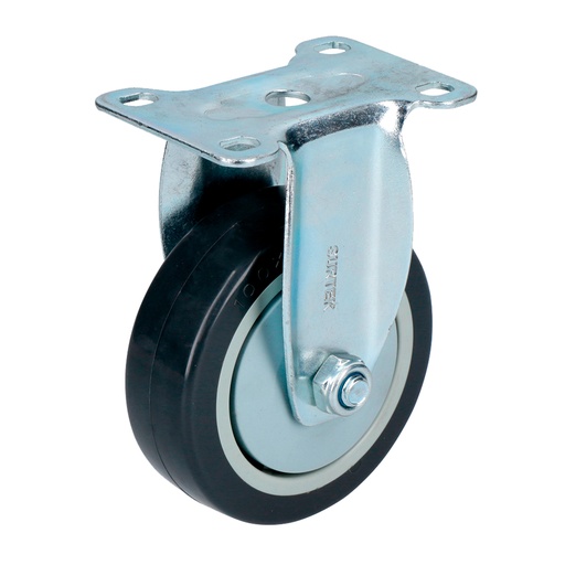 [RG10F] Rodaja de poliuretano negro fija 4" Surtek