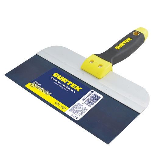 [123110] Espátula tapizadora de acero de alto carbón con mango bimaterial 10" Surtek