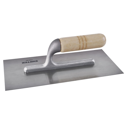 [123183] Llana lisa de acero al alto carbón con mango de madera 6 remaches, 11" x 5" Surtek