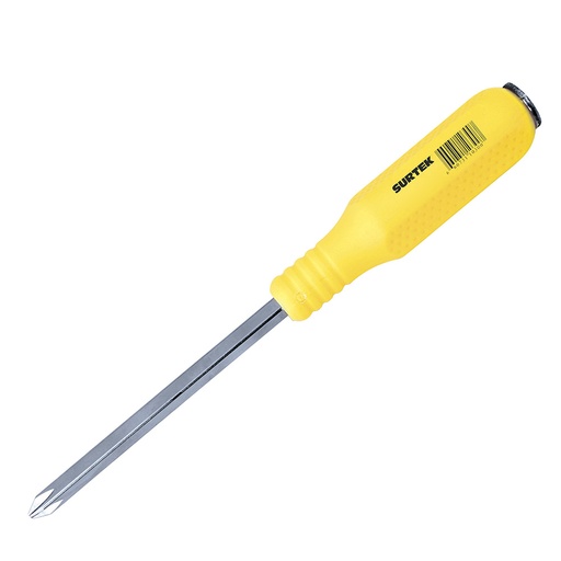 [D445G] Destornillador con mango amarillo de golpe, punta Phillips barra cuadrada #2 x 4" Surtek
