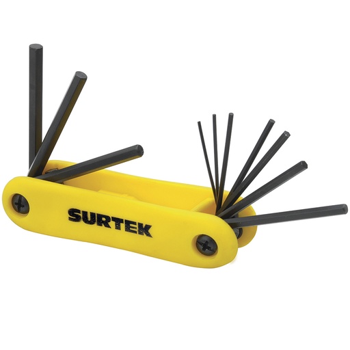 [ALLFNP10M] Juego de llaves hexagonales tipo navaja métricas, 10 piezas en blister Surtek