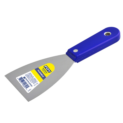 [142622] Espátula flexible de acero de alto carbón con mango plástico 4" Foy