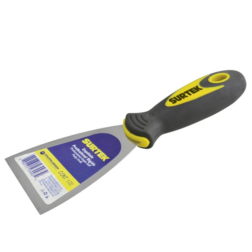 [123022] Espátula rígida de acero de alto carbón con mango bimaterial 2" Surtek