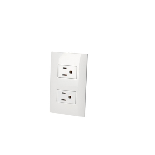 [P427B] Placa 1 contacto dúplex 1/3, línea Americana, color blanco Surtek