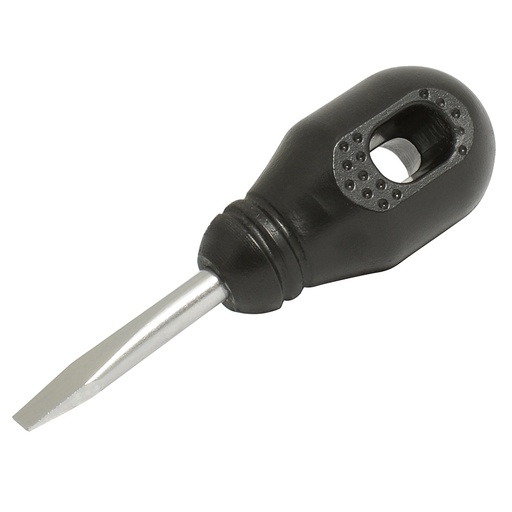 [DER52] Destornillador con mango negro, tipo trompo punta plana 1/4" x 1-1/4" Foy