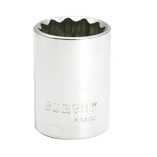 [F5822] Dado en pulgadas cuadro de 1/2", 12 puntas, 11/16" Surtek