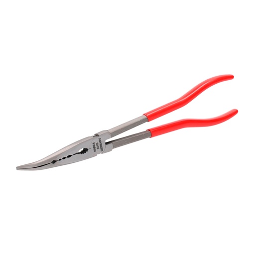 [241G] Pinza para electricista con mango rubber grip de 9-5/8" extra larga curva a 45° Urrea