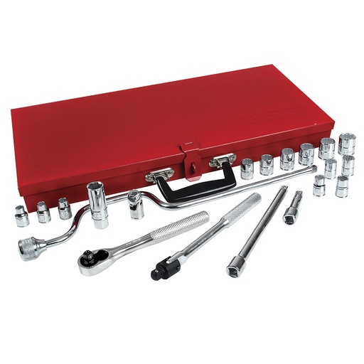 [5200M] Juego de dados y accesorios cuadro de 3/8" métrico, 21 piezas Urrea