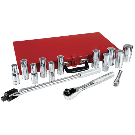 [5300A] Juego de dados y accesorios cuadro de 1/2" en pulgadas, 15 piezas Urrea