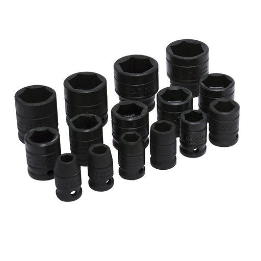 [74104] Juego de dados de impacto cuadro de 1/2", 6 puntas, en pulgadas, 15 piezas Urrea