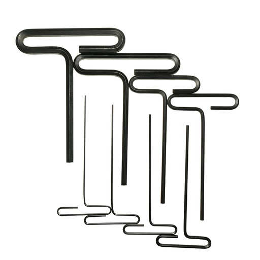 [4966] Juego de llaves hexagonales cortas tipo "T", métricas, 8 piezas en blíster Urrea