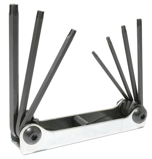 [4979TX] Juego de llaves hexagonales tipo navaja torx T10 a T40 estuche metálico, 7 pz Urrea