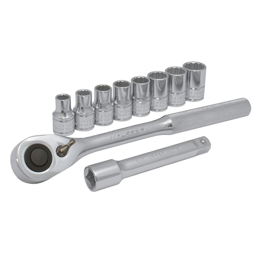 [JBUA01M] Juego de dados y accesorios cuadro de 1/2" métrico, 10 piezas Urrea