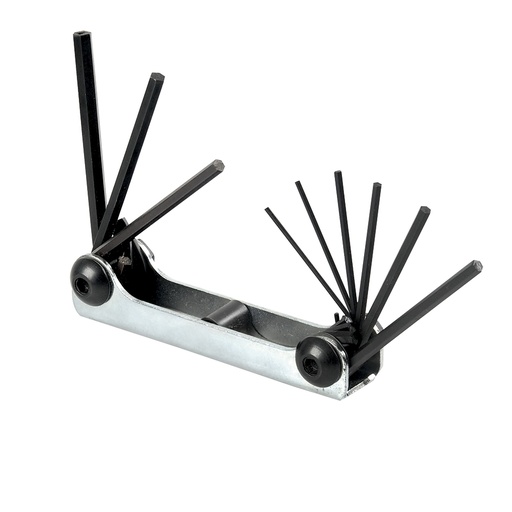 [4978] Juego de llaves hexagonales tipo navaja en pulgadas .050" a 3/16 " estuche metálico, 9 pz Urrea