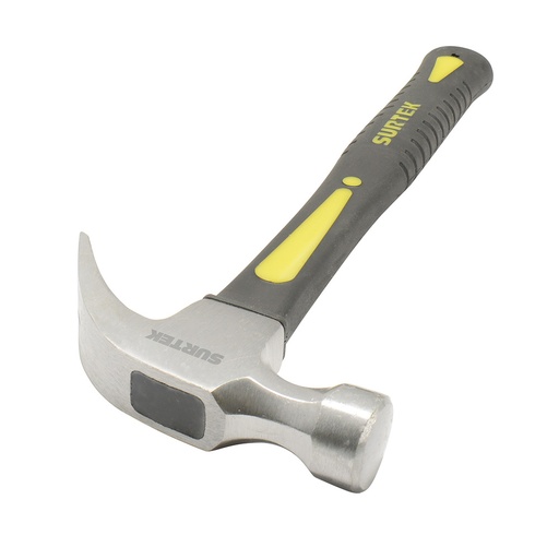 [416F] Martillo de uña curva con mango de fibra de vidrio de 14", 16 oz Surtek