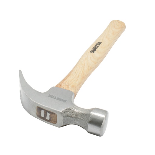 [416] Martillo de uña curva con mango de madera de 13", 16 oz Surtek