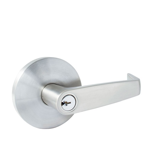 [LR030B] Manija cilíndrica plana función baño, acero inoxidable, llave estándar, blíster Lock