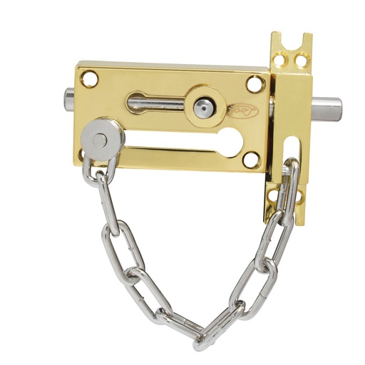 [L048LBB] Pasador de sobreponer de cadena latón brillante Lock