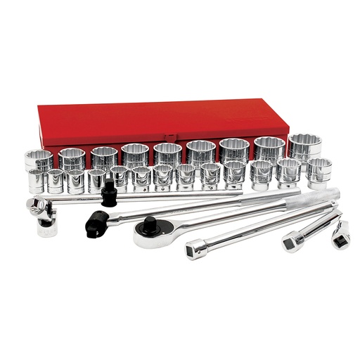 [55104] Juego de dados y accesorios cuadro de 3/4" en pulgadas, 30 piezas Urrea