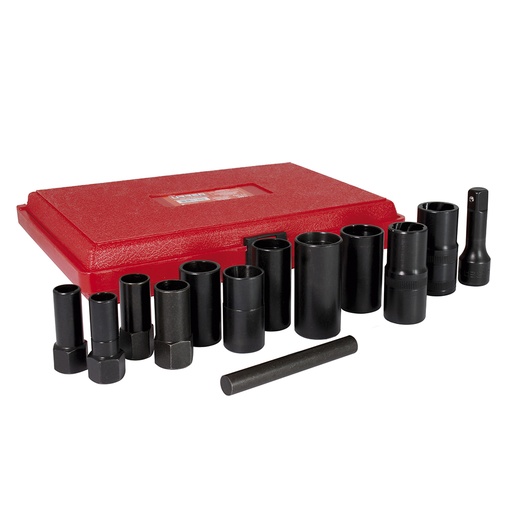 [74HLR] Juego de extractor tuercas barridas 3/8", 13 piezas Urrea
