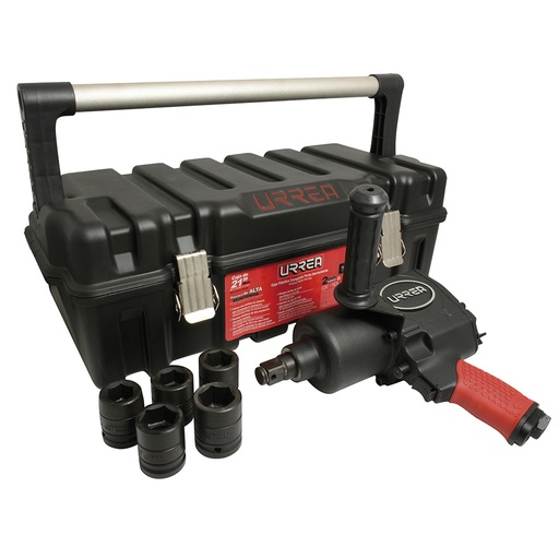 [UP772HAKM] Juego de pistola de impacto neumática cuadro de 3/4" y accesorios métricos, 7 piezas Urrea