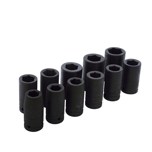 [750011ML] Juego de dados largos de impacto cuadro de 3/4", 6 puntas, métricos, 11 piezas Urrea