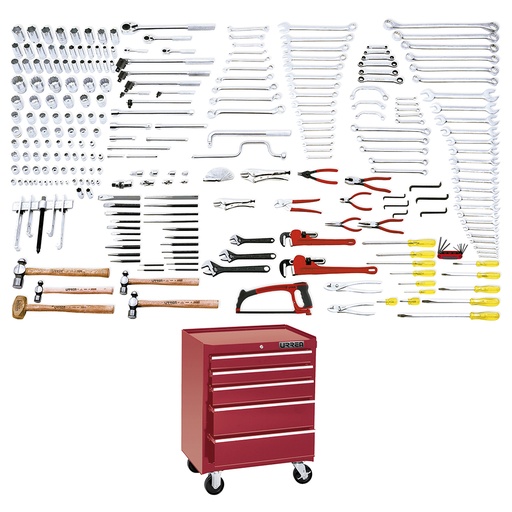 [9908B] Juego maestro industrial en pulgadas 270 piezas, con gabinete EX27M5 Urrea