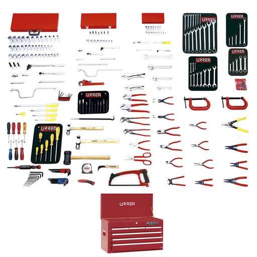 [99512] Juego intermedio industrial en pulgadas 215 piezas, con gabinete EX27S6 Urrea