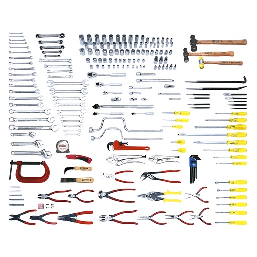 [99550] Juego intermedio industrial métrico 201 piezas, sin gabinete Urrea