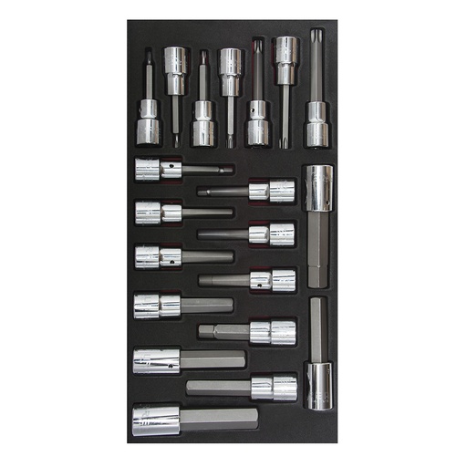 [CH110] Juego de dados cuadro de 1/2" varias puntas 20 piezas, CH110-C Urrea