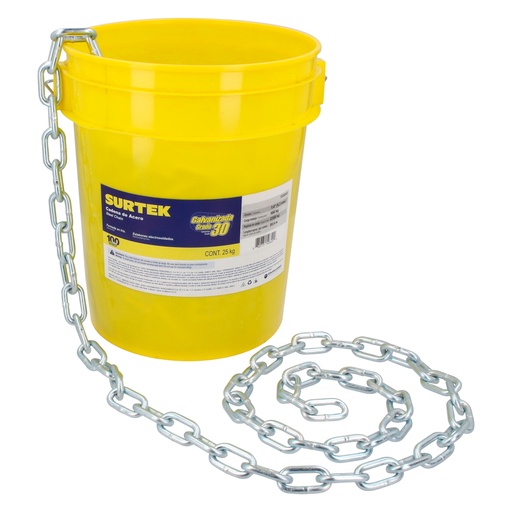 [150851] Cadena grado 30 galvanizada 50 kg, 1/4" Surtek