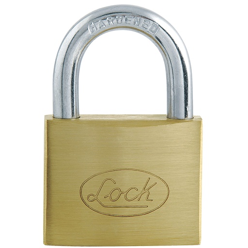 [L22S38ELBB] Candado de acero corto 38 mm, acabado latonado, llave estándar Lock