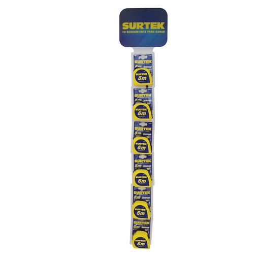 [126449] Tira de impulso con flexómetros invencibles de 5 m, 13 piezas Surtek