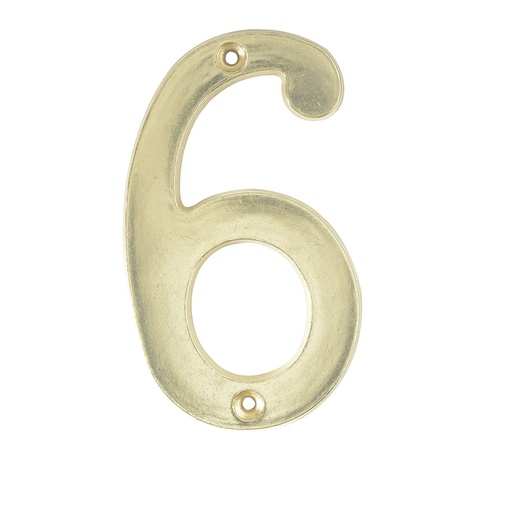 [L6806LB] Número 6 slim 4" latón brillante Lock