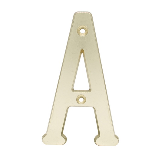 [L701ALB] Letra A slim 4" latón brillante Lock