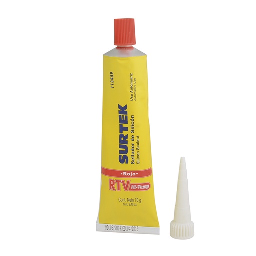[113459] Silicón para alta temperatura, color rojo en tubo, 70 gr Surtek