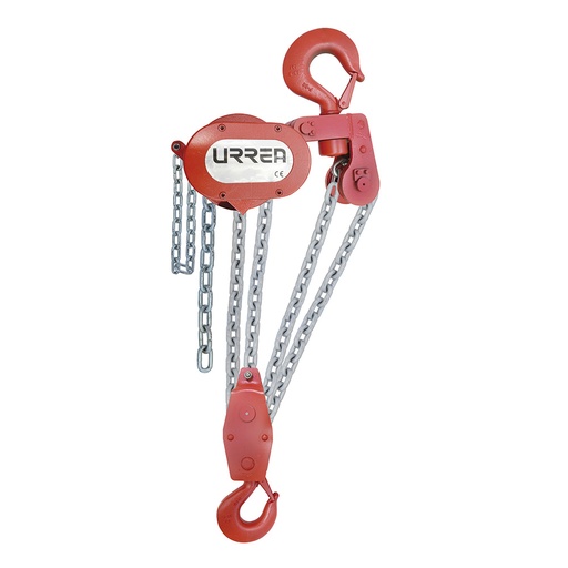 [46308] Polipasto manual con freno de acción inmediata 3 ramales 8 ton, cadena 3 m Urrea