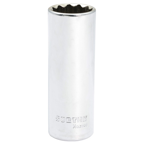 [F5822L] Dado largo cuadro de 1/2", 12 puntas, en pulgadas, 11/16" Surtek