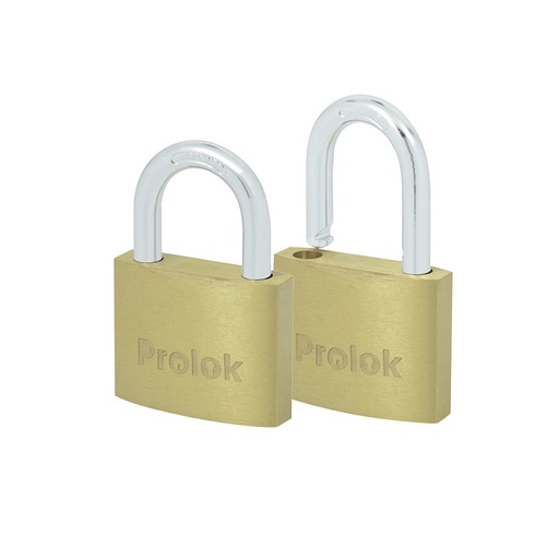 [10CAP] Juego de candados de latón cortos 40 mm, llave estándar, 2 piezas Prolok