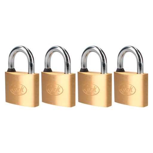 [15CA] Juego de candados de latón cortos 40 mm, llave estándar, 4 piezas Lock