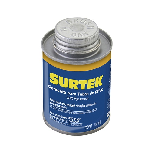 [121134] Cemento para tubo CPVC, 118 ml Surtek
