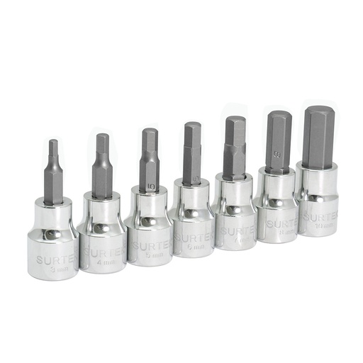 [F51H04M] Dado con punta hexagonal cuadro de 3/8", métrico, 4 mm Surtek