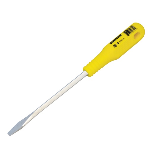 [D466] Destornillador con mango amarillo, punta plana barra cuadrada 5/16" x 6" Surtek