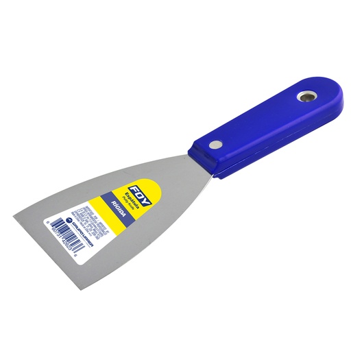 [142624] Espátula rígida de acero de alto carbón con mango plástico 3" Foy