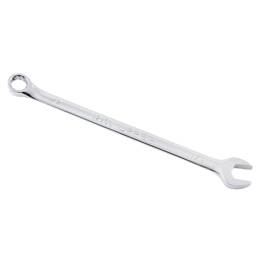 [1216L] Llave combinada extra larga pulido espejo en pulgadas, 12 puntas, 1/2" Urrea