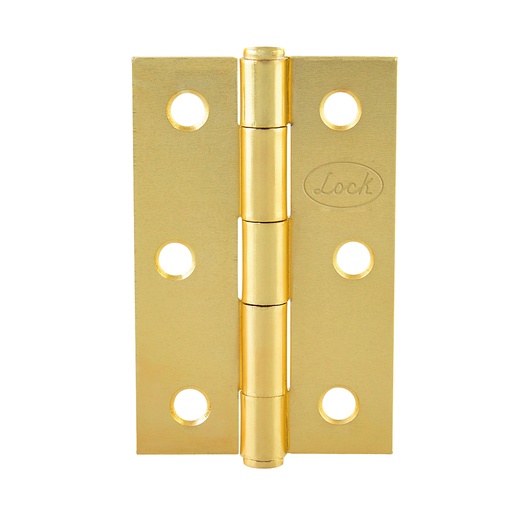 [LBA15LB] Bisagra alargada perno remachado de acero latón brillante 1.5" x 1.46" Lock