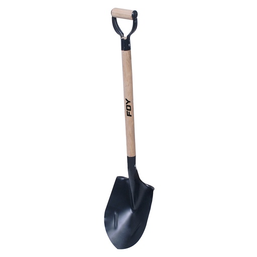 [PRDMG] Pala con mango de madera con puño metálico "D", redonda Foy
