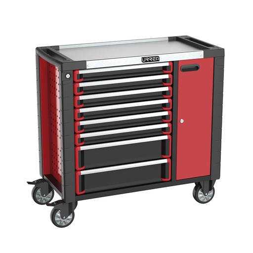 [HD38M8] Gabinete móvil 8 gavetas color rojo y negro serie HD 38" Urrea