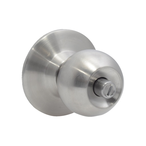 [12POP] Pomo cilíndrico bola función baño, acero inoxidable, llave estándar, blíster Prolok