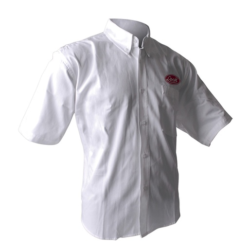 [LCAMCBM] Camisa de manga corta para caballero, color blanco talla M Lock